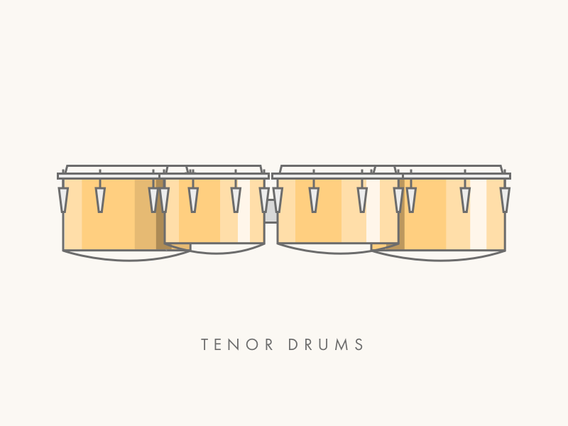 Tenor Drums (aka Quads or Quints) by Allan Yu on Dribbble