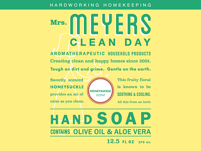 Mrs. Meyers soap label recreation clean hands label meyers soap typography