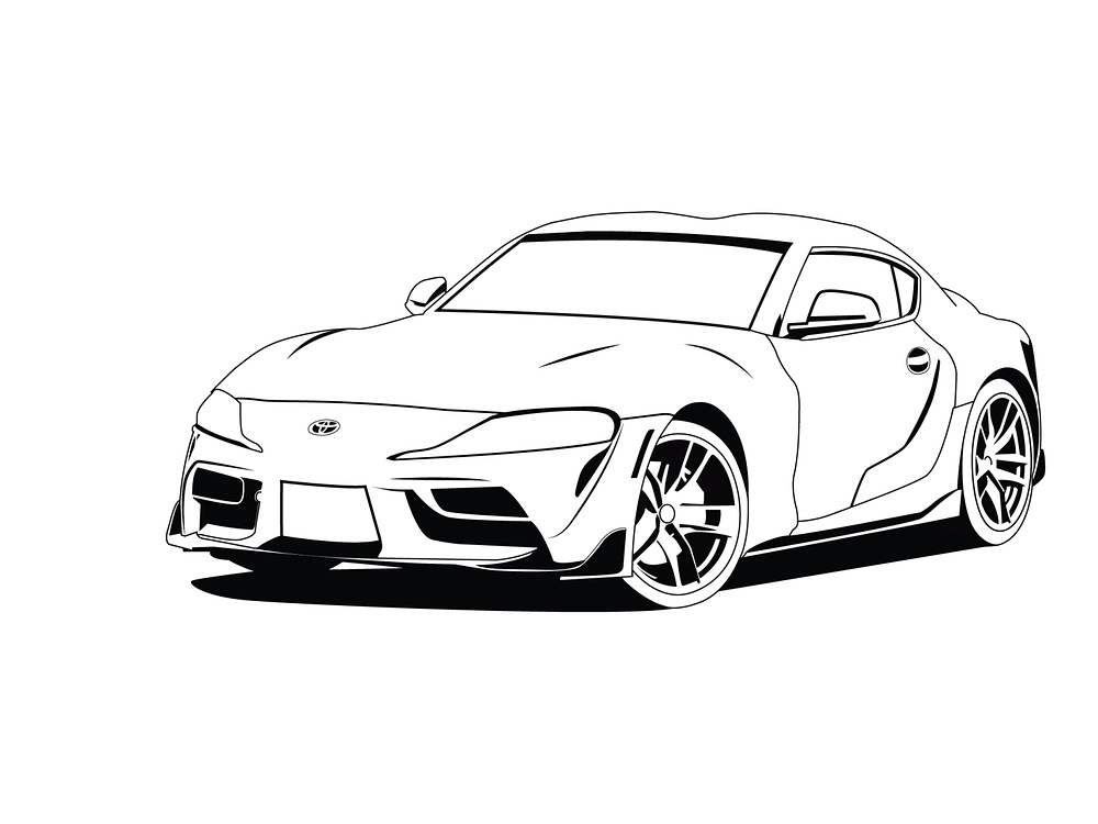 Line Art Toyota Supra by Cecep_sopian on Dribbble