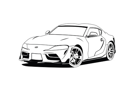 Line Art Toyota Supra adobe illustrator design drawing flatdesign illustration illustrator lineart supra toyota tracing vector vectorcar