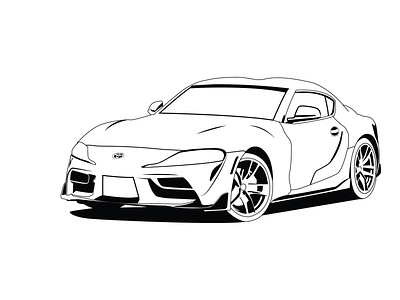 Line Art Toyota Supra adobe illustrator design drawing flatdesign illustration illustrator lineart supra toyota tracing vector vectorcar