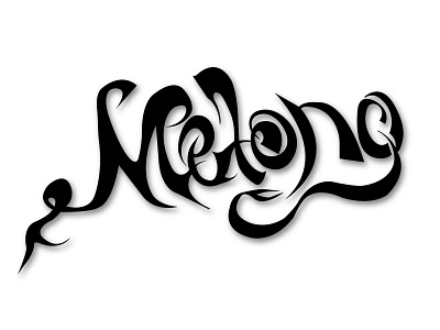 Melong art black white design flatdesign illustration lettering typography vector