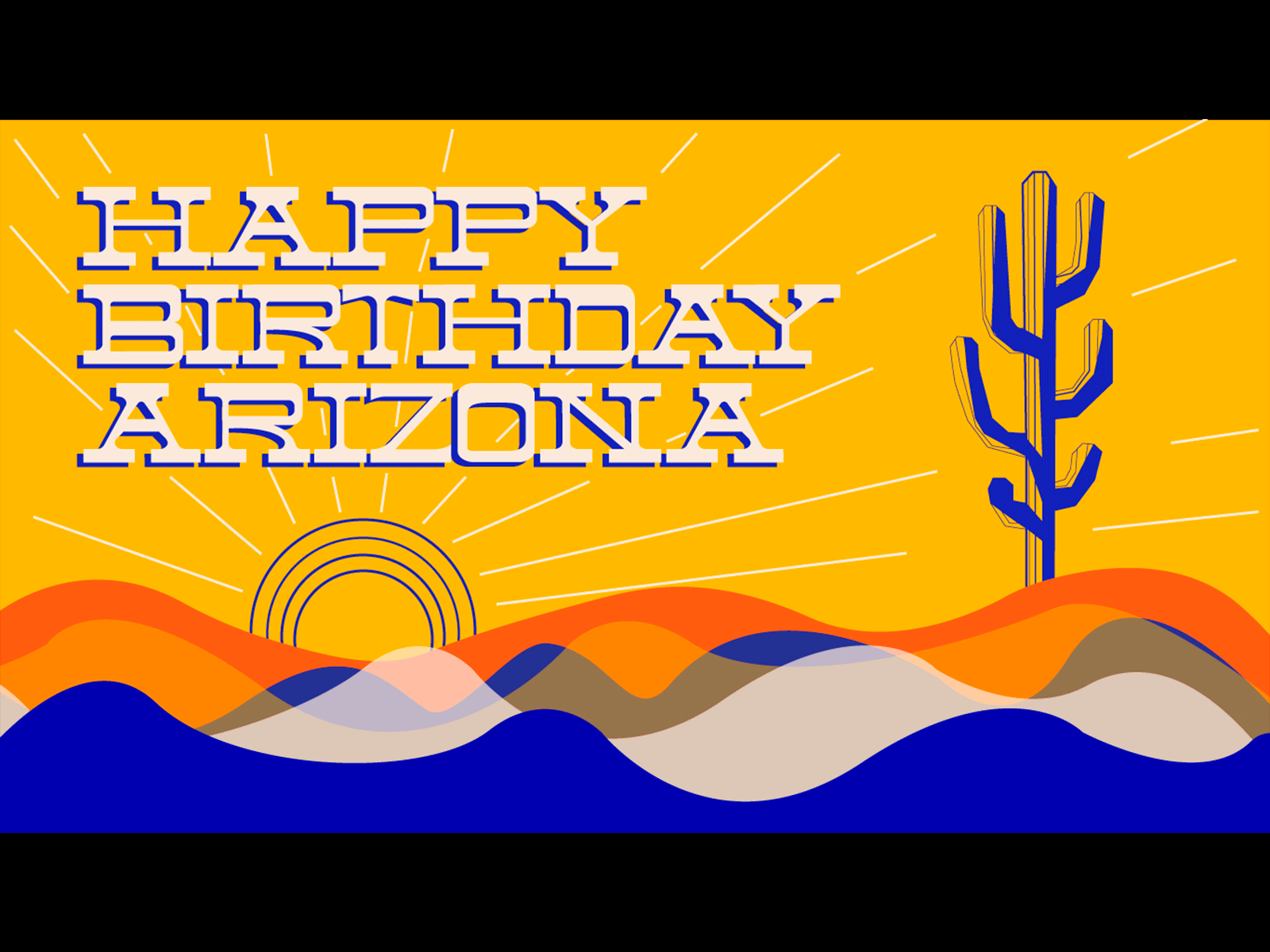 Happy Birthday AZ adobe illustrator arizona cacti cactus color customtype desert design digital illustration gif graphicdesign icon illustration marketing type vector