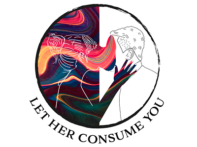 Let Her Consume You album art color consumer design digital illustration feminism graphicdesign psychedelic sticker