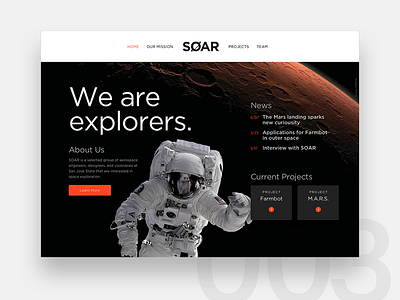 003—Landing Page dailyui day003 space web website