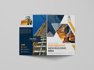 Construction company brochure bi fold brochure branding brochure design construction