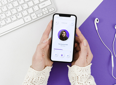 Mobile app music player soft ui