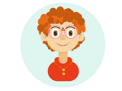 Flat design - lady illustrator