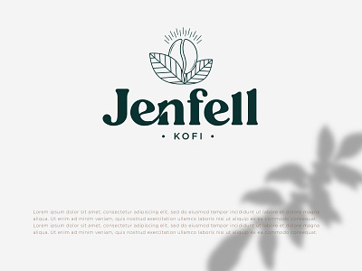 Jenfell Kofi - a organic coffee roasting logo branding branding identity coffee coffee logo line art logo logo logo design minimal logo organic coffee organic logo