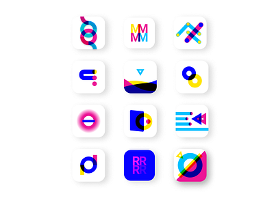 Conceptual App Icons app concept cplor design forms icon logo minimal shapes typogaphy typography ui ux vector web
