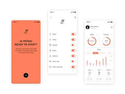 Health app app design forms health icon logo minimal mobile settings ui ux web