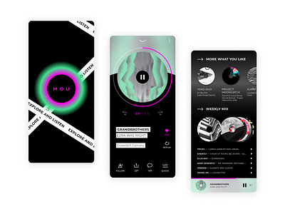 Music player app app concept design listen mobile app music music app play player song style track visual