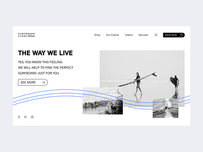 Surfing store - Main Page concept design forms icon icons logo minimal shop simple store surf surfing ui ux web