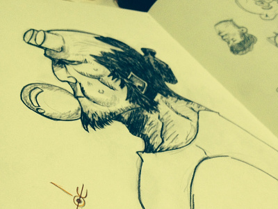 Hellboy Sketch comics hellboy pencil shadow sketch