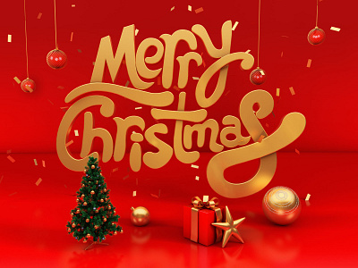 Merry Christmas~ 3d c4d christmas tree design illustration star