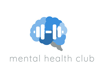 Mental Health Club Logo brain brand design graphic health logo