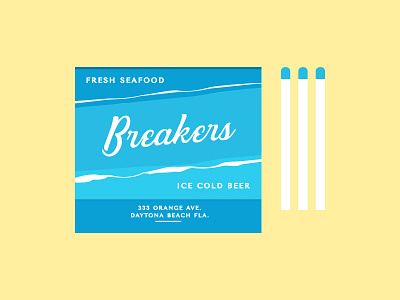 Breakers Matchbook beach branding florida identity logo matchbook matchbox matches ocean waves
