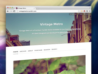 Vintage Metro: Update adaptive blog clean design responsive template theme themeforest tumblr vintage web