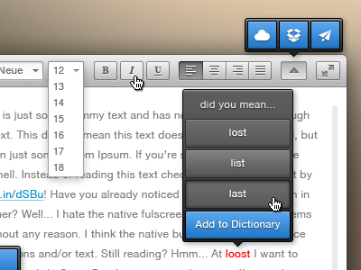 Editr 2 app application buttons editor glyphs icons text topbar window