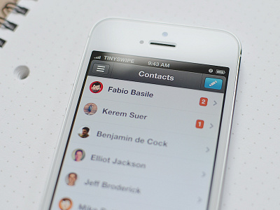 Something app contacts interface ios list project topbar ui ux wip