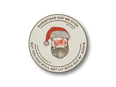 Ole St. Nick's Coaster beer brand christmas coaster design design happy