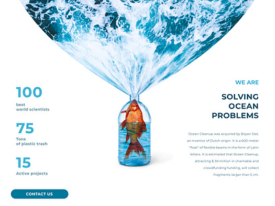 PlasticOcean branding design illustration minimal ocean photoshop plastic problem ui ux web web design website