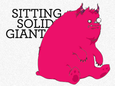 Sitting Solid Giant fun monster pink