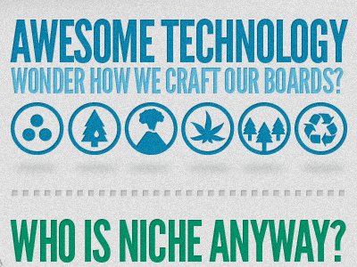 Niche Snowboards Homepage 4 league gothic snowboards texture typography