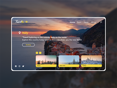 Travellia. Website Design app clean colors design landing page ui ux web design