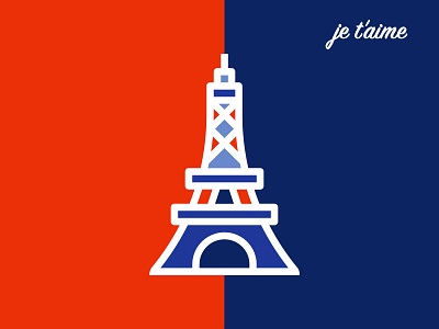 je t'aime / Georg Gritsai / gggvisuals blue design eiffel tower france graphic art graphic illustration graphicdesign paris red ui ux