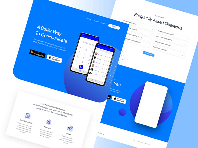 Blue / Web Design / Georg Gritsai / gggvisuals blue blue design clear design graphic illustration simple telephone ui ux web design webdesign