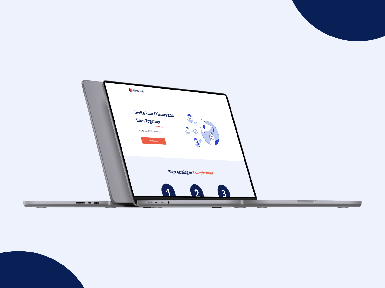 UI/UX Landing Page / Blocktrade Referral Program Gritsai by