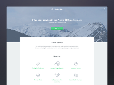 SEO marketplace buttons clean cta flat header interface marketplace photo seo service simple ui
