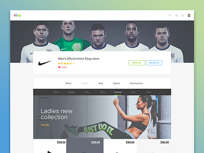 Ebay - Concept (Seller's custom store page - NIKE)