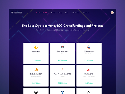 Cryptocurrency ICO crowdfunding monitor platform