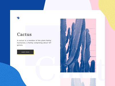 Educational portal cactus educational landing learning portal shapes simple study ui ux webpage website