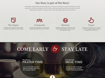 Up close section of church landing page church church site landing page religious responsive web web design website