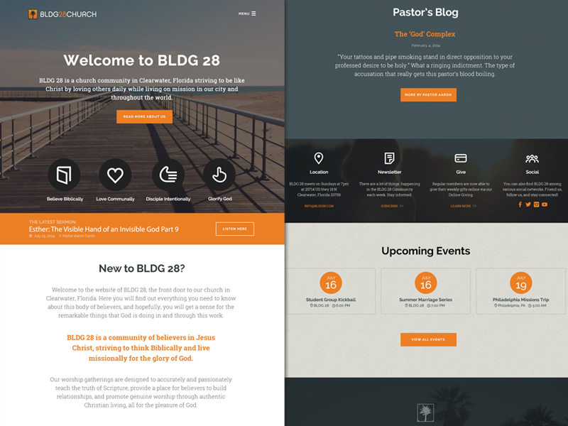 ui homepage dribbble web nathan currin website ux church interface layout site religious bldg