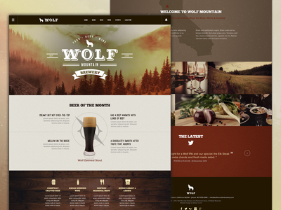 Wolf Mountain Brewery beer branding brewery design home homepage icons landing page layout responsive ui