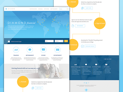 Diamond Financial Homepage diamond financial home homepage icons landing page layout responsive ui ux web website