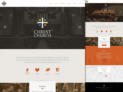 Church website design and UX/UI work church design home homepage icons landing mockup religious responsive ui ux web