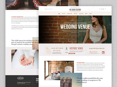 The Chair Factory elegant homepage landing page ui vintage web design website wedding