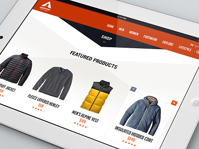 Anderton Apparel Shopping Experience apparel cart clothing ecommerce ipad mobile outdoor shop tablet ui