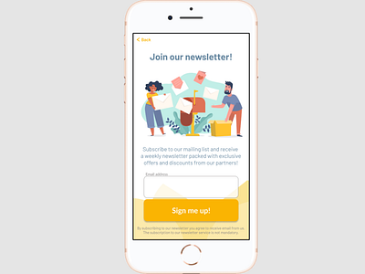 Newsletter signup page - iOS - DailyUI