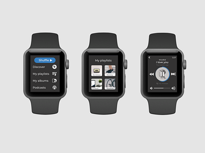 Music player - Apple Watch - DailyUI apple watch applewatch dailyui dailyui 009 design music music app music player usability ux uxdesign