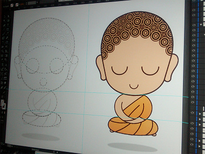 Cute Buddha (Free Wallpaper) art buddha caricature cartoon character design child flat illustration wallpaper