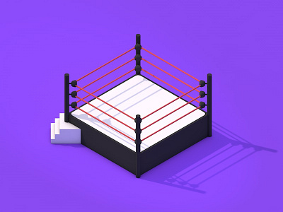 Boxing Ring Bed boxing c4d flat icons isometric lighting
