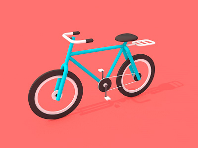 Bicycle c4d cycling flat icons isometric lighting