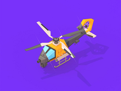 Fighter Helicopter Showreel 3d animation c4d flat free helicopter icon illustration lowpoly modeling motion render