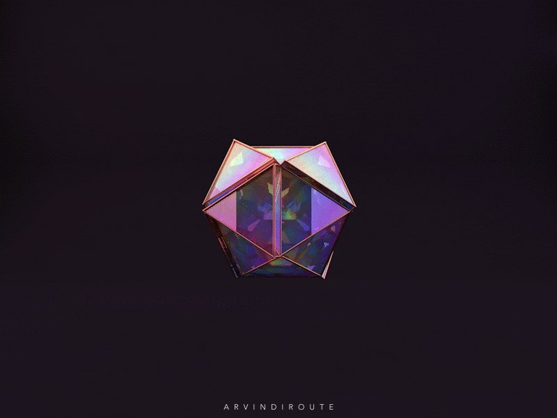 Iridescent Crystal c4d crystal float iridescent render spectral